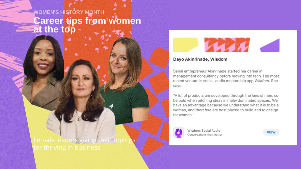 Thank you #AppStore for featuring me & @joinWISDOM for #WomensHistoryMonth alongside some kick-ass female CEOs from @Tinder @HerSocialApp @canva @BYROTATION @Lucy_Yeomans @DRESTstyle @TrailmixLtd @renate @MelanieCanva 😮 ➡️apps.apple.com/story/id160927…