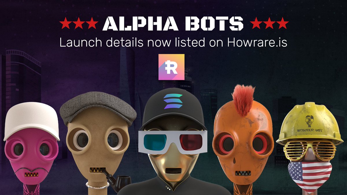 AlphabotsNFT's tweet image. Our launch details are now updated and listed on @howrareis&apos; upcoming drops calendar for #SolanaNFTs 

We&apos;re launching on March 9th. Whitelist presale starts at 9PM UTC, with public following an hour later at 10PM UTC. Save the date and come join us before the FOMO! 😉🚀