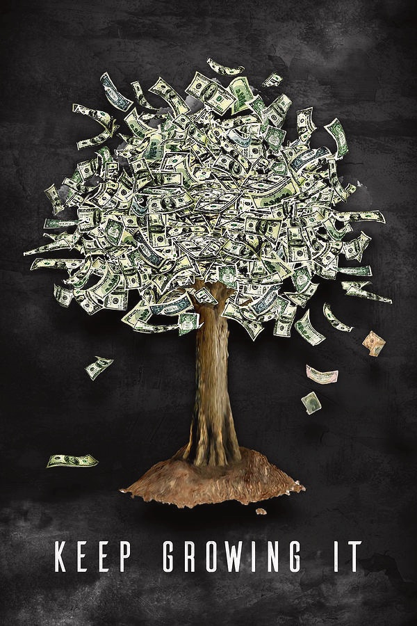 Money go around money. Дерево с деньгами. Деньги арты. Денежное дерево арт. Деньги на дереве арт.