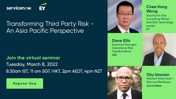 Join us for a discussion with EY and IAG on advancing third party risk management frameworks, supervision of third-party technology and digitising processes to transform compliance:
spr.ly/6016KjOtu