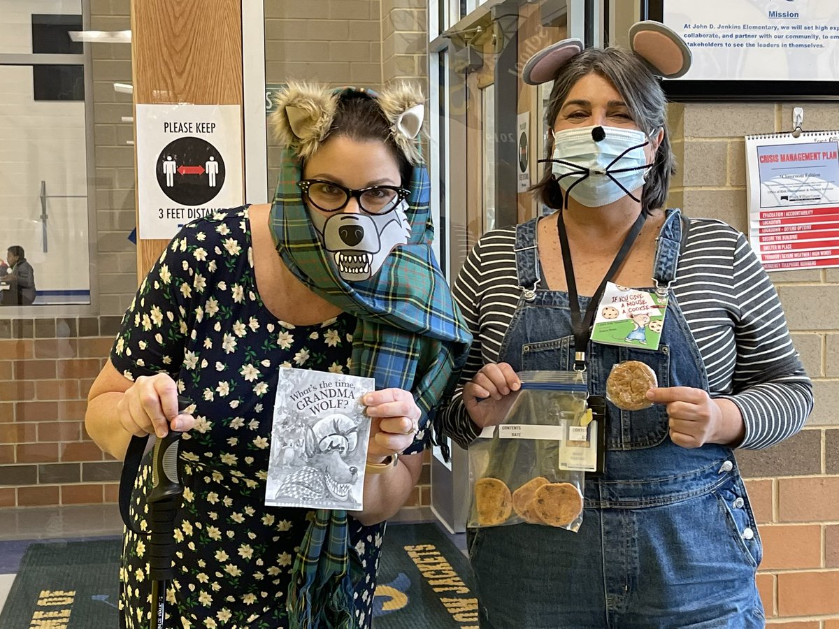 krishaparker1's tweet photo. It was book character dress up day @JohnJenkinsEle1 as part of Read Across America!  Mrs. Castro, our fabulous school social worker, and I did our part to celebrate. https://t.co/S0JcsrKMgB