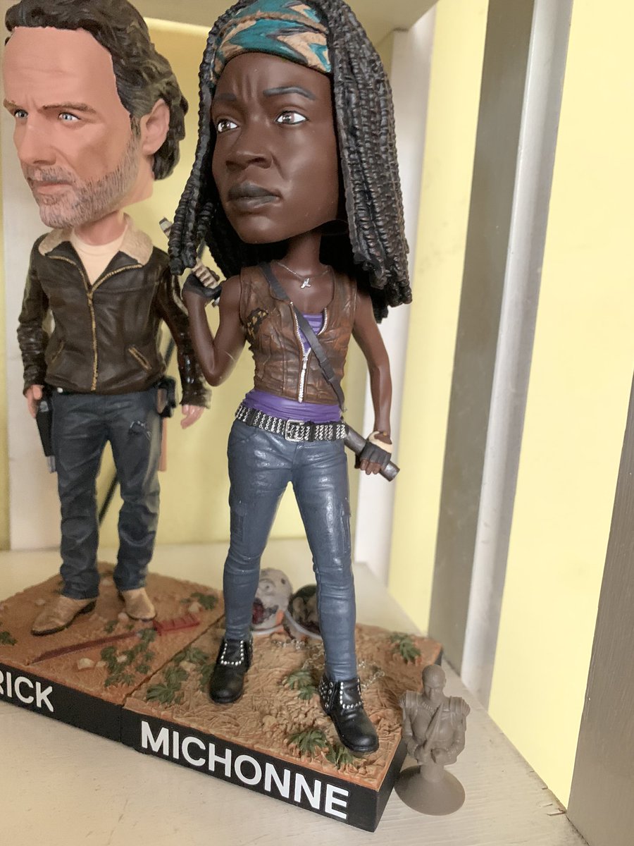 michonne bobble head and a random okoye thing my dad got at smiths awwww