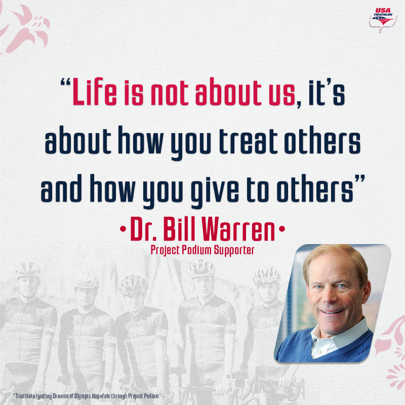 usatriathlon's tweet photo. Project Podium would be impossible without the support of the @USATFoundation and folks like Bill and Lynn Warren!

Read more about @USATPjtPodium and the Warren's impact on the program! 🙌