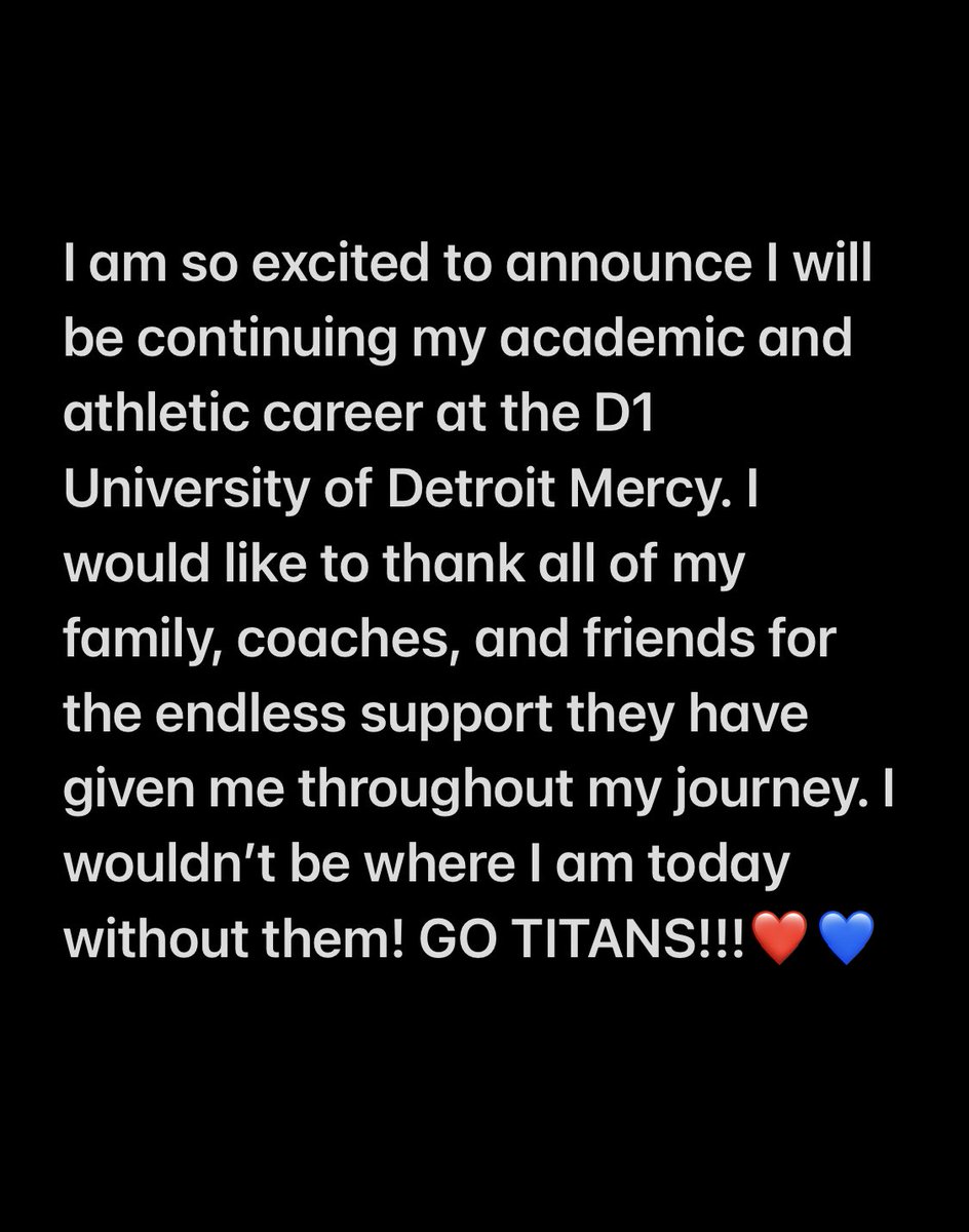 claireborg3's tweet photo. SO EXCITED to announce my commitment to the University of Detroit Mercy! I can’t wait for this next chapter in my life!!! ❤️💙 @Turnin2M @DetroitTitansSB https://t.co/90Y0x9e52T