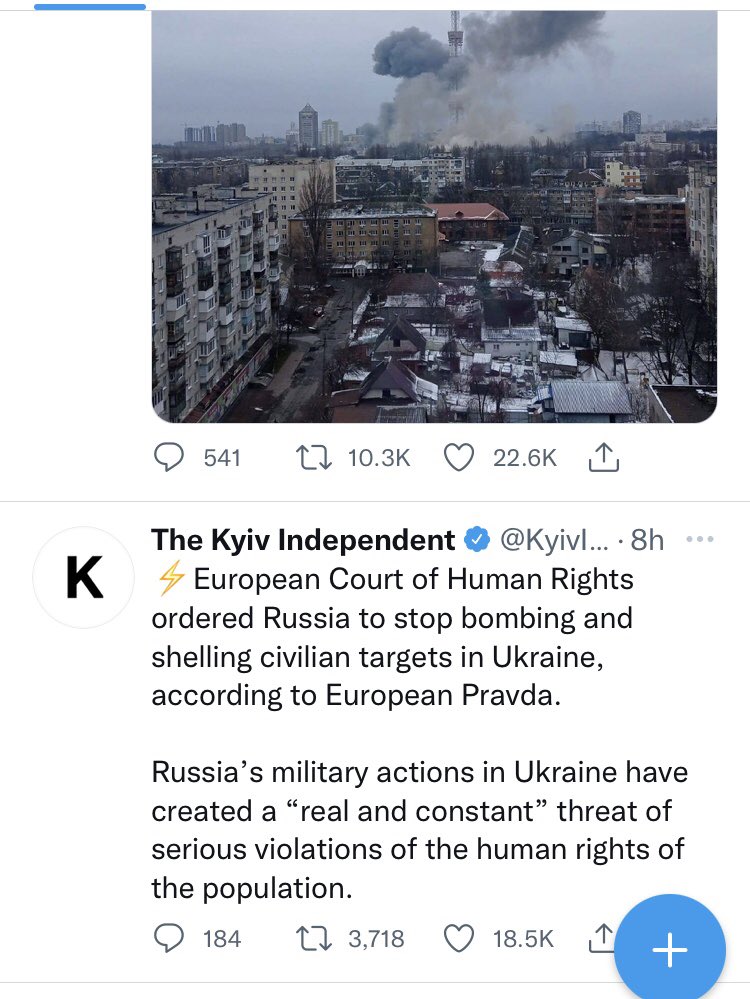 77mkc's tweet photo. 💔Stop the unprovoked invasion of #Ukraine. Stronger swifter global interventions needed now. “Eye to eye" back Putin down &amp; defend humanity. Act! Unforgivable, when we have the means to stop the shedding of innocent blood. .@POTUS @SenSchumer @LeaderMcConnell @UN @NATO @Pontifex https://t.co/Z24USykw5a