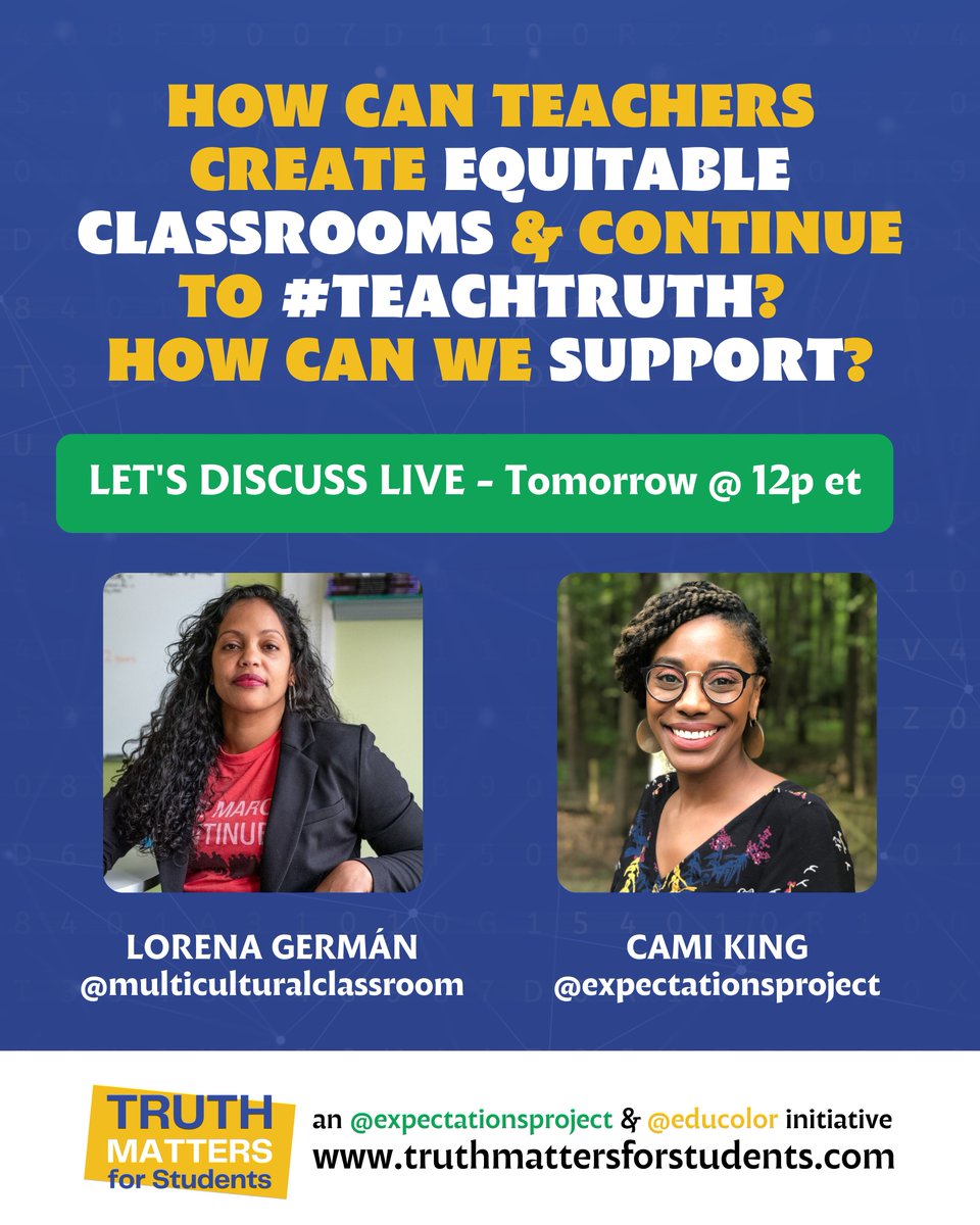 IG LIVE TOMORROW | 12PM

TEP's Cami King will be joined by author/educator/activist Lorena Germán (<a href="/nenagerman/">@lorenagerman on bluesky 💗</a>) for a conversation on how teachers can create equitable classrooms and continue to #teachtruth despite obstacles and what the rest of us can do to support teachers!