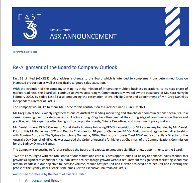 When three supplementary prospectus' are required, but the board still wasn't right and you shuffle it up six months after IPO'ing.  $E33