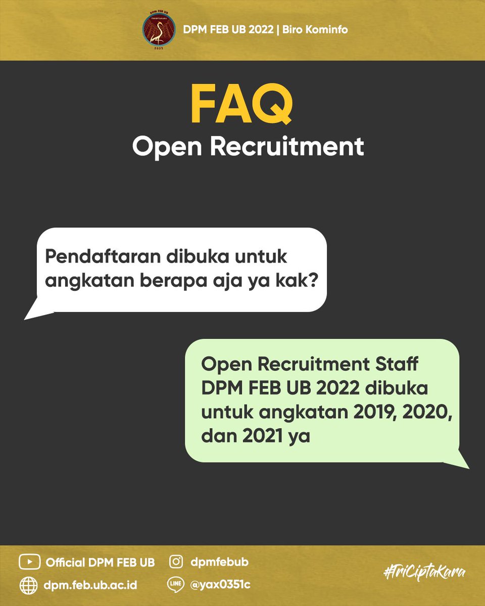 [Welcome March]

Halo KM FEB UB!
Warna baru, energi baru, sebuah jalan kita lewati dan sampai di jalan yang baru. 
———————————————
#DPMFEBUB2022
#TriCiptaKara

Line: @yax0351c
Instagram: <a href="/dpmfebub/">DPM FEB UB</a>
Website: dpm.feb.ub.ac.id