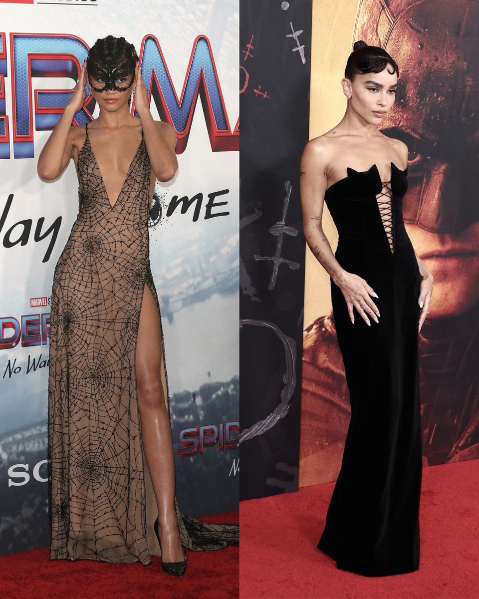 zendaya and zoë kravitz referencing their looks according to their films, what a serve.