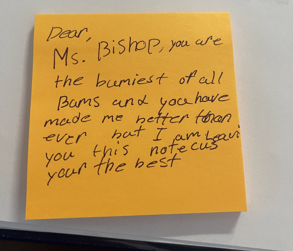 ThatTeachinLady's tweet photo. This note will never be topped. #makingadifference #teachertwitter #happytears https://t.co/bGQrL5VUdT