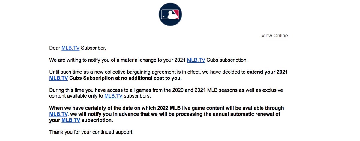 No thanks, <a href="/MLB/">MLB</a>. Take your "no additional cost" and shove it. Negotiate with <a href="/MLBPA/">MLBPA</a> in good faith. #mlblockout