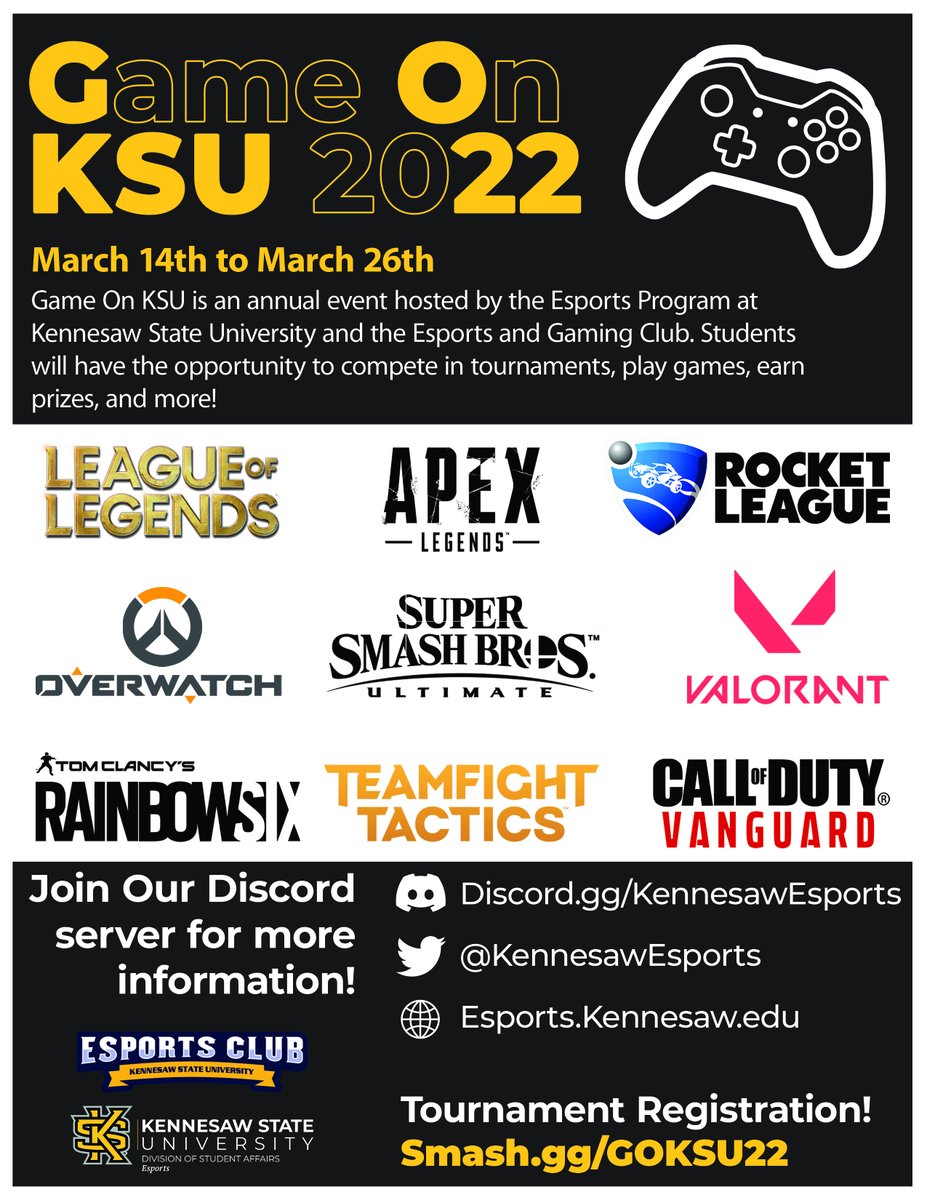 Ksu Christmas Break 2022 Ksu Esports On Twitter: "We'd Like To Announce Game On Ksu 2022! Game On Ksu  Is Planned To Be An Annual Event At Ksu. Students Will Have The Opportunity  To Compete In