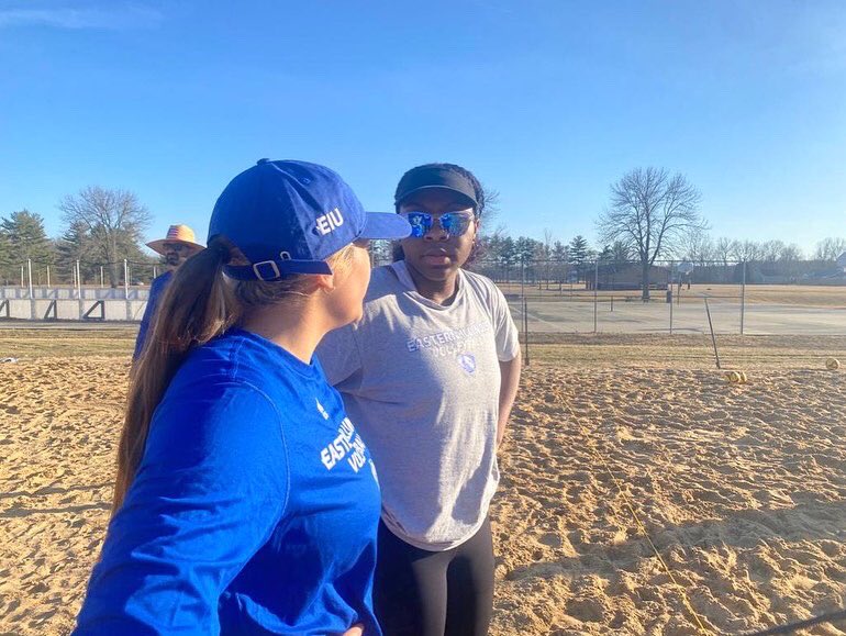 EIU_Volleyball's tweet photo. @eiu_volleyball is having fun during the process of getting better at Beach Volleyball. 😎🏝🏐 https://t.co/4wUExtXWER