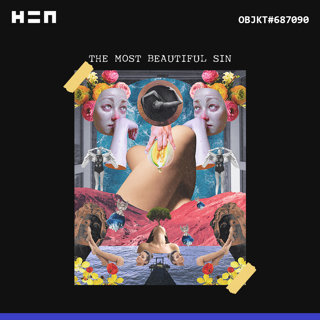 celvinexa's tweet image. 🔴New Drop
&quot;The Most Beautiful Sin&quot;
Only 0.5 #tezos | 14/15 Ed.

hen-mirror.hic.af/objkt/687090
teia.art/objkt/687090
objkt.com/asset/hicetnun…

@HIC_AF @hicetnunc2000 @NFTindonesia_ @NFT_indonesia  
#NFTCommmunity #hicetnunc #tezos #NFTdrop #collageart #NFTProject #NFT #NFTartists