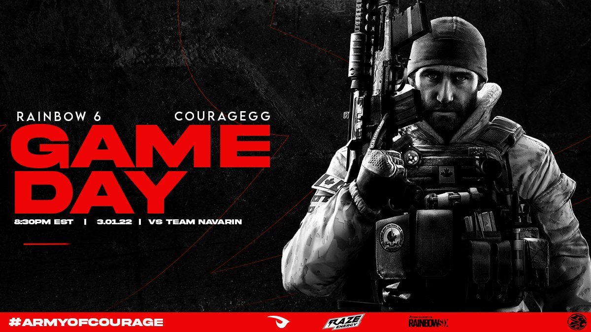 It's GAMEDAY!!! We play in Round 1 of SGL free playoffs against <a href="/TeamNavarin/">TeamNavarin</a> tonight at 8:30pm EST GL and HF!! #ArmyofCourage #HaveCourage #RazeRebellion