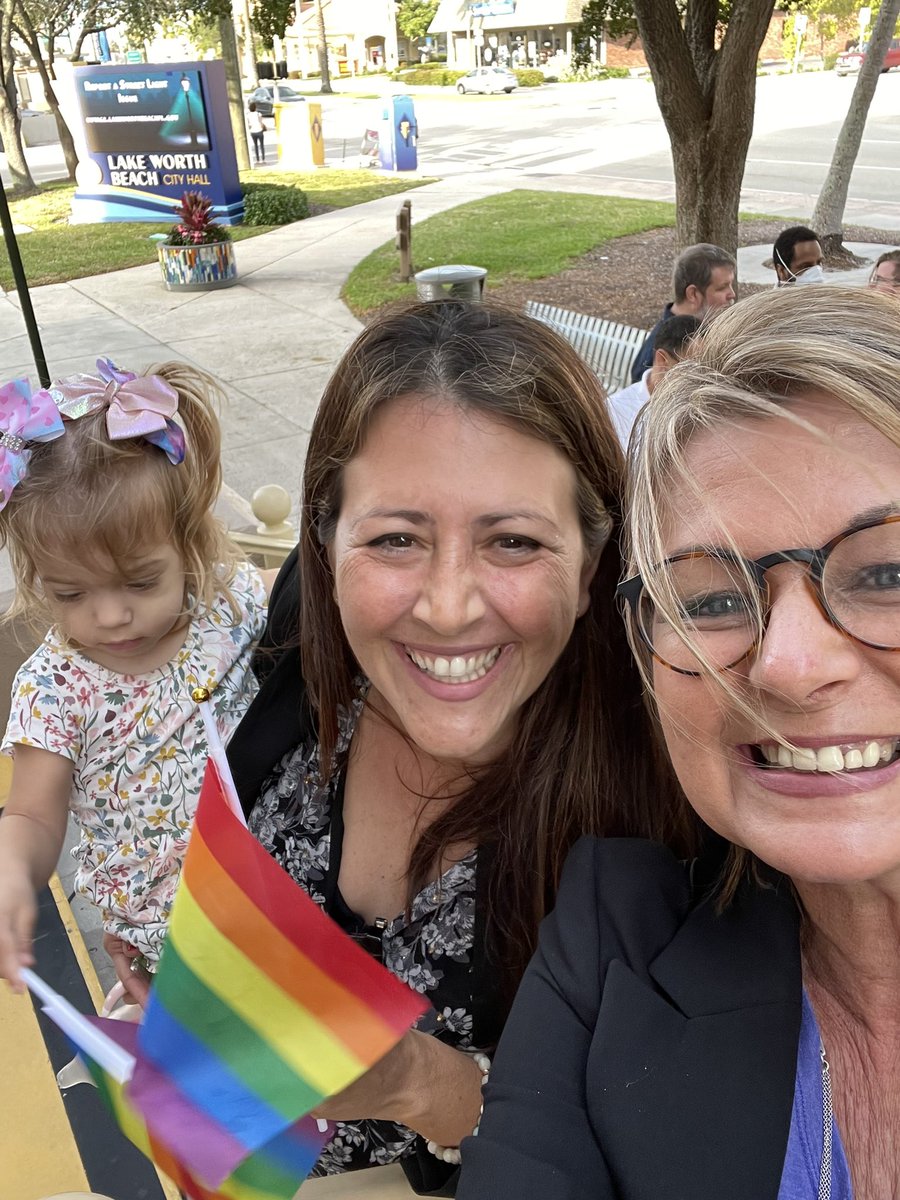 Raising the Pride Flag today in @LakeWorthBchPBC! Love to see my town supporting all our residents and children. @CompassCenter