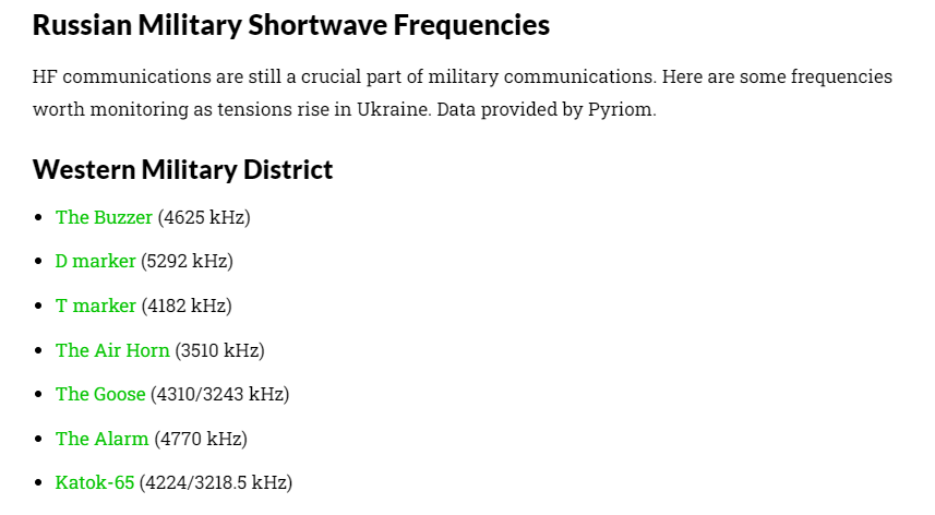Anonymous_LTU's tweet photo. Turns out the Russian Mil's primary comms are shortwave freq.  People near the conflict zone could absolutely broadcast to Russian forces on these frequencies.

#OpRussia #RussianUkrainianWar #UkraineCrisis #Anonymous #Russia #Ukraine https://t.co/y8CByvItv6