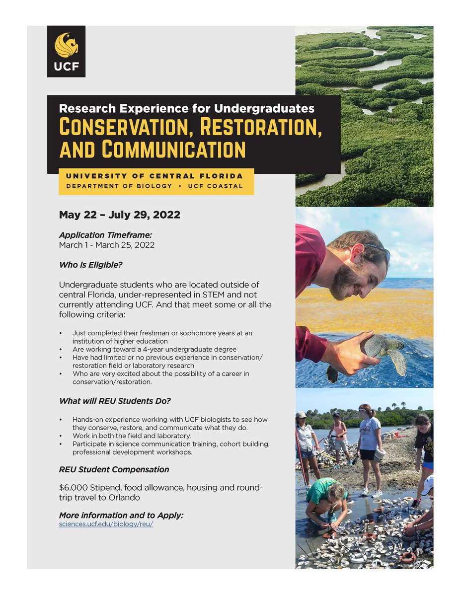 NSF REU at UCF Biology (UCFBioREU) Twitter