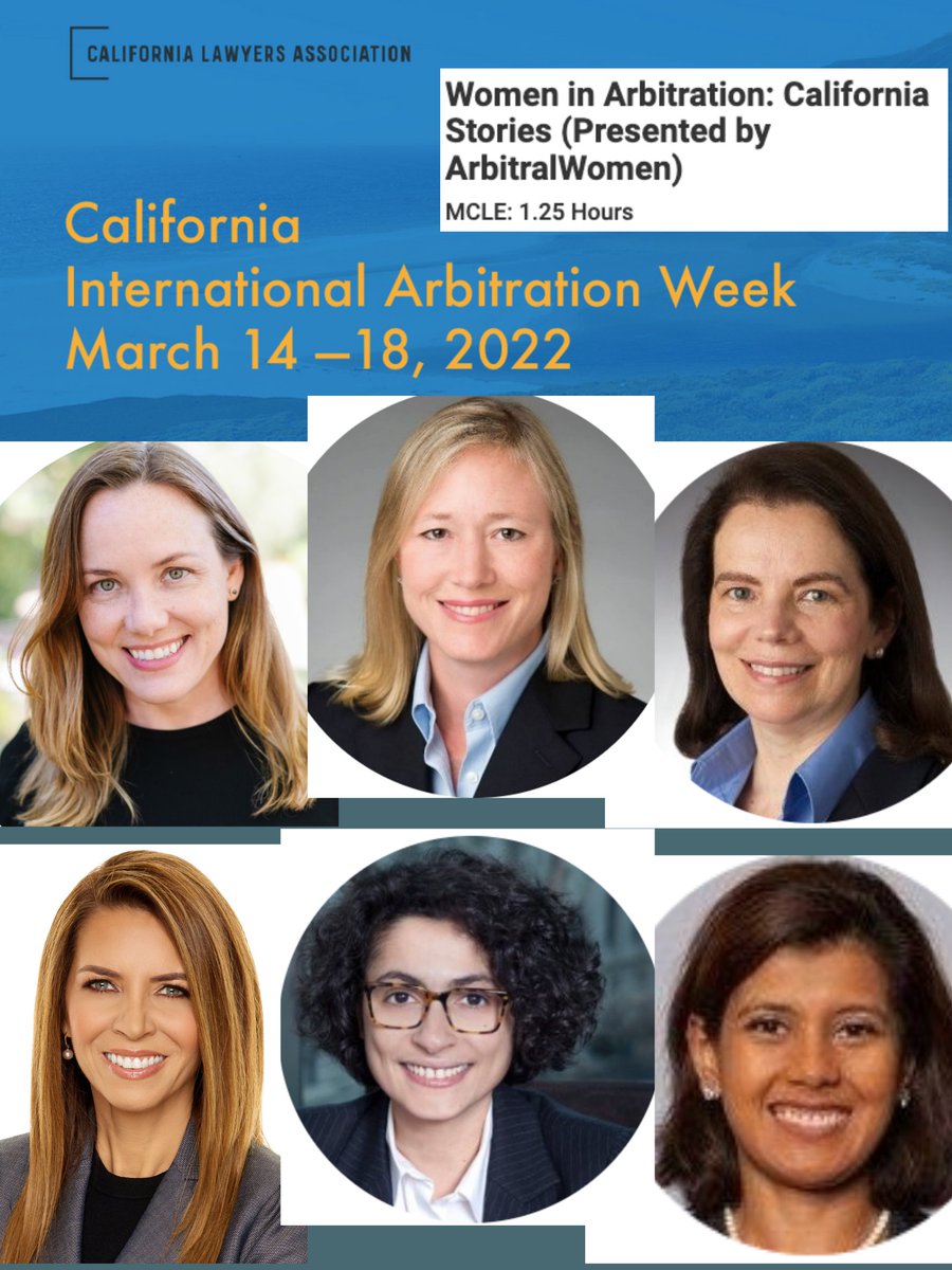 Join us for #California International #Arbitration Week, March 14-18. With a stellar lineup of #arbitration practitioners, we'll be sharing our journeys in this profession and our vision for #womeninarbitration. Free registration at lnkd.in/gC_GMuC4