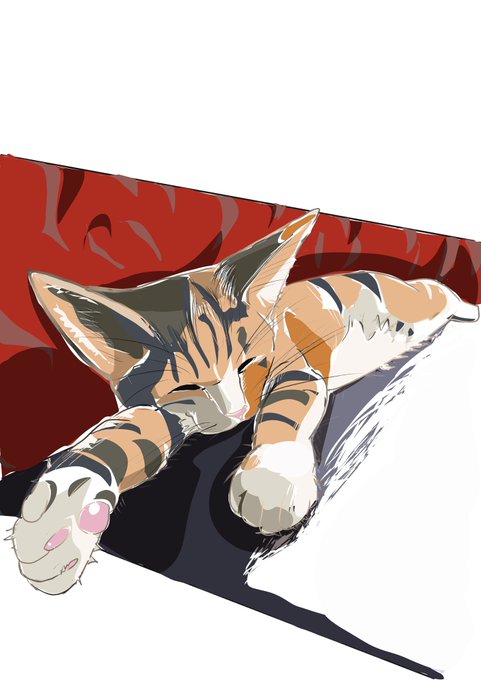 「猫 ストレッチ」のTwitter画像/イラスト(古い順)