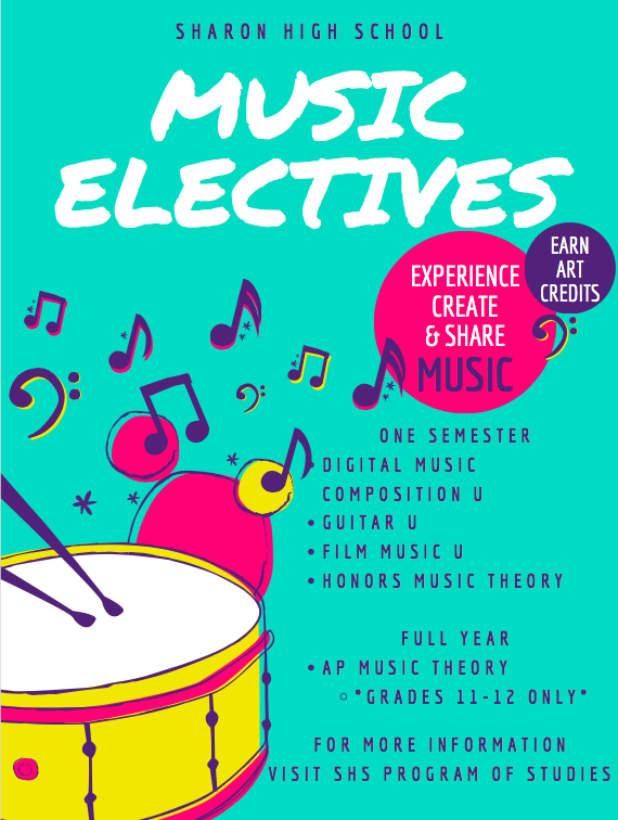SharonHighMusic's tweet photo. Current SHS Students: As you select courses for next year, consider taking a music class! There are many ways to get involved, so ask your friends questions about what their experience with music at SHS has been like, and we hope you will be a part of our music program next year! https://t.co/6nLYGCTxkW