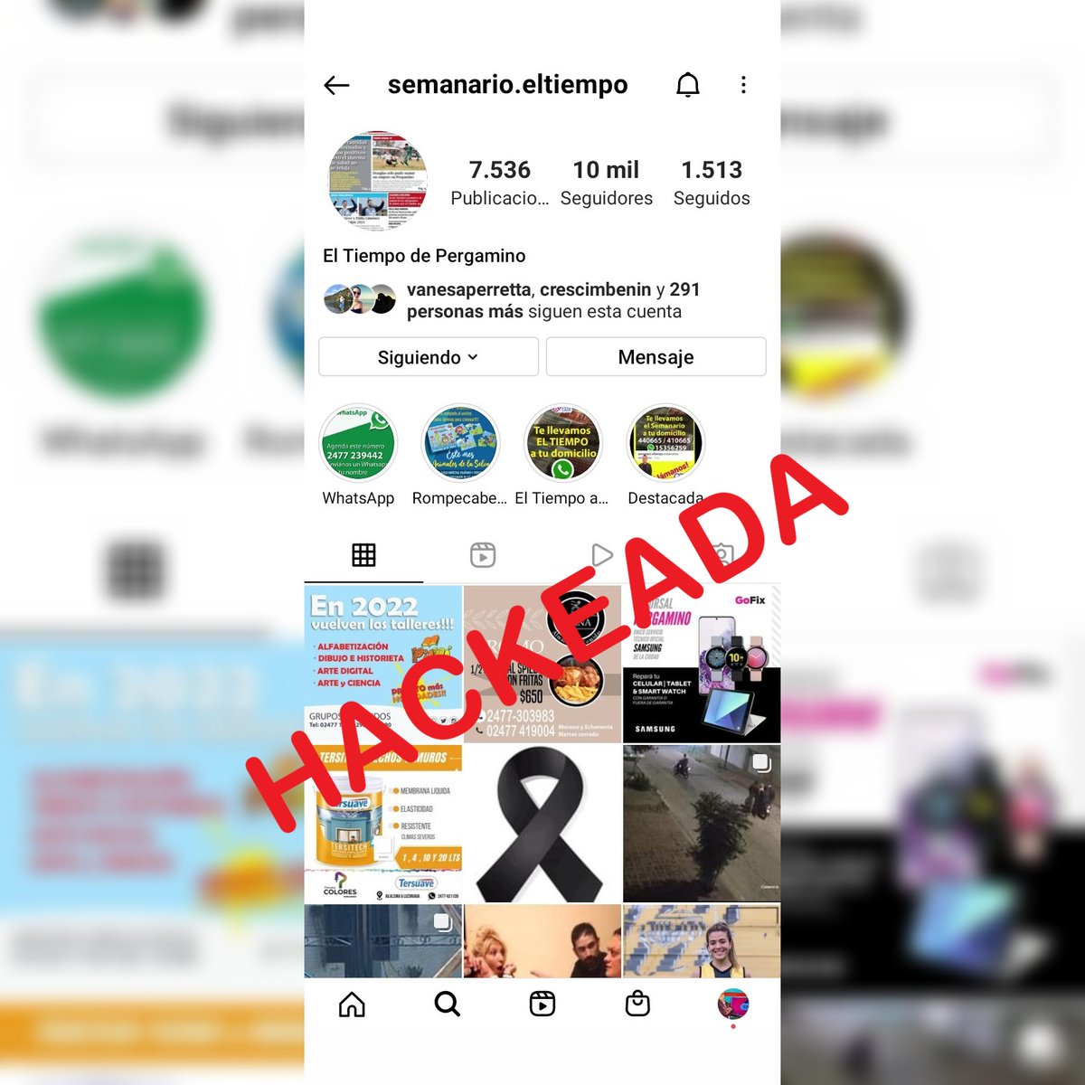 Organización internacional de cyber crimen hackeó la cuenta de Instagram de El Tiempo de Pergamino
El martes a la tarde en la Fiscalía ingresaron una denuncia penal sobre las maniobras sufridas por este medio para despojarlo del perfil en la red social con más de 10mil seguidores