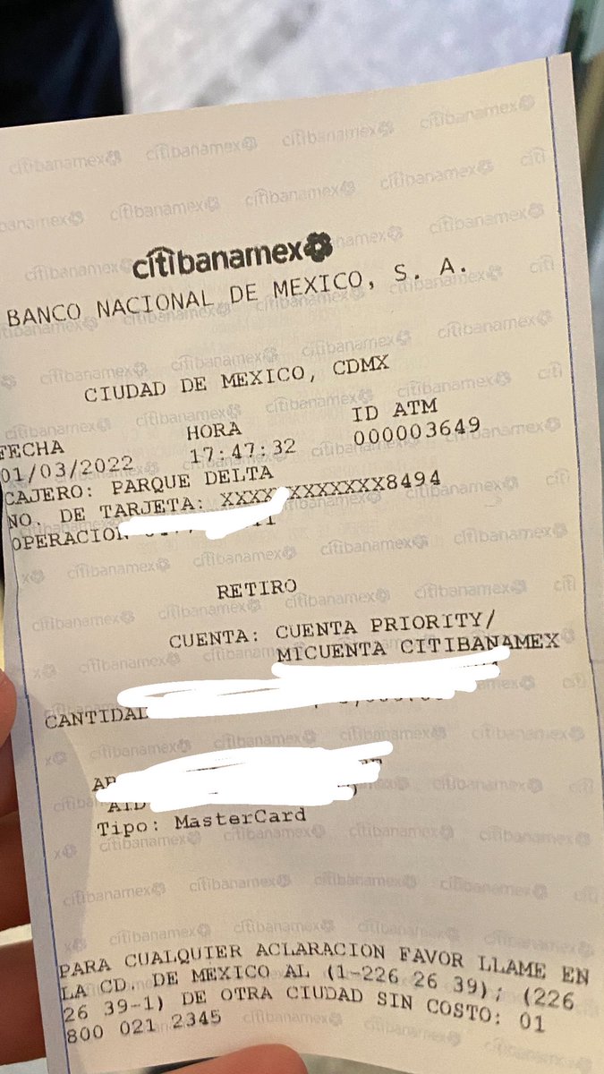 A ver si sirve de algo…Encontré dinero en el cajero de Citibanamex de Parque Delta. Imprimí el recibo y se lo di a la gerente de ahí… persona que haya hecho un retiro hoy y se le olvidó sacar el dinero, pregunte en la sucursal, diga la cantidad que retiró y su número de tarjeta