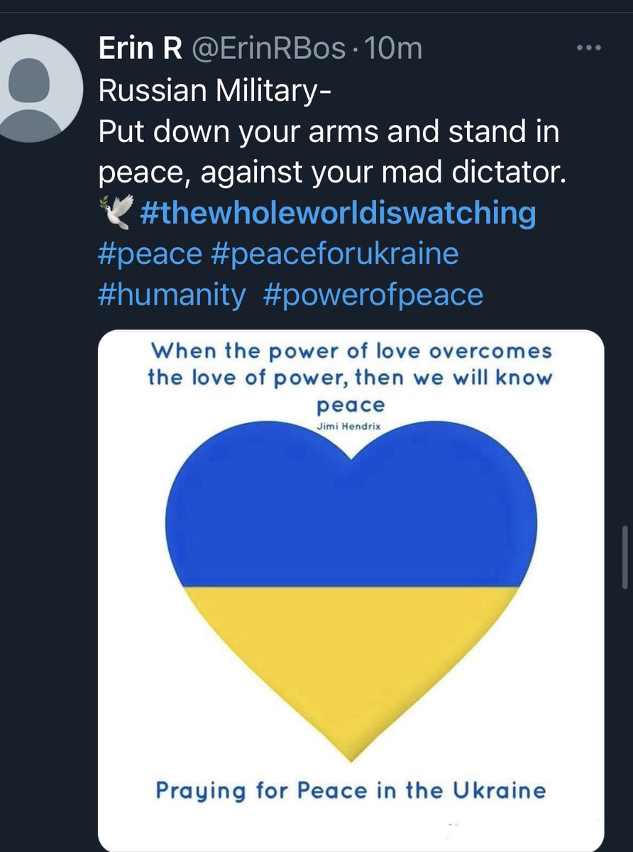 ErinRBos's tweet photo. @ErinBrockovich #peaceforukraine #theWholeWorldisWatching https://t.co/wCugnajutV