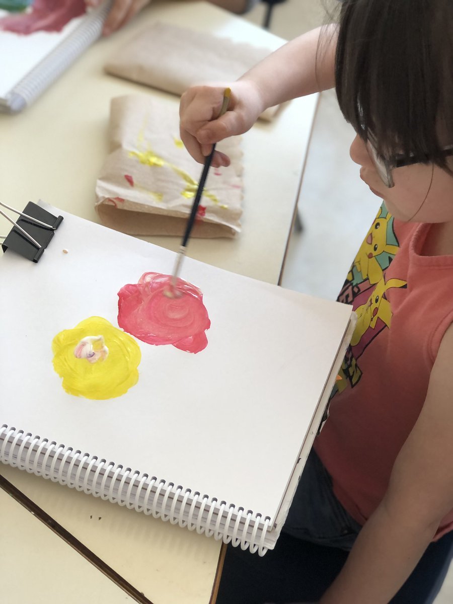 KinderVv's tweet photo. We were inspired to create our own colours, such as, “pinkish flower, Oki night sky, sky blue, fresh grass green and pumpkin orange” after we read a book about different shades of colours. #creativekinders https://t.co/amc1eP4WIo