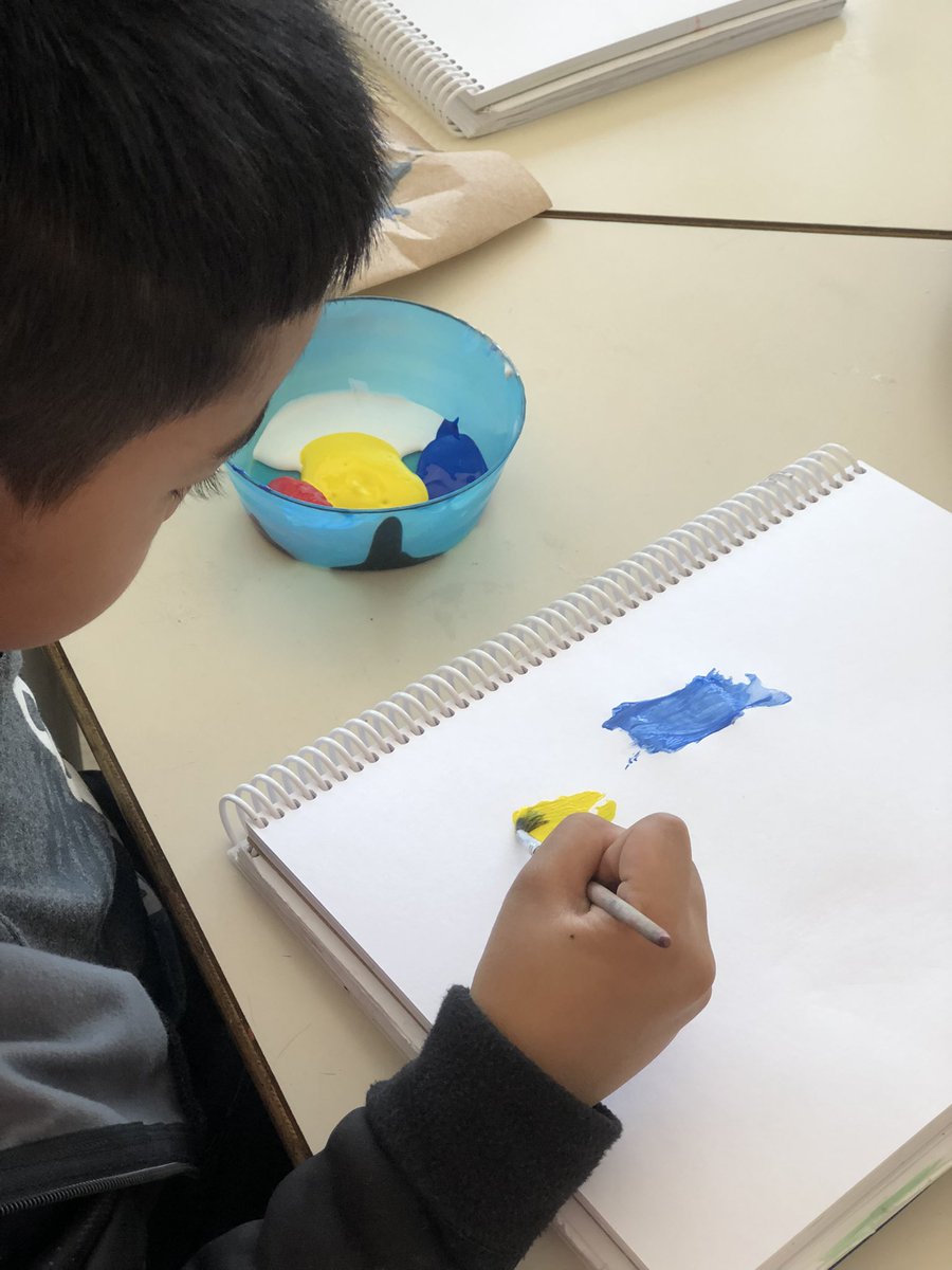 KinderVv's tweet photo. We were inspired to create our own colours, such as, “pinkish flower, Oki night sky, sky blue, fresh grass green and pumpkin orange” after we read a book about different shades of colours. #creativekinders https://t.co/amc1eP4WIo