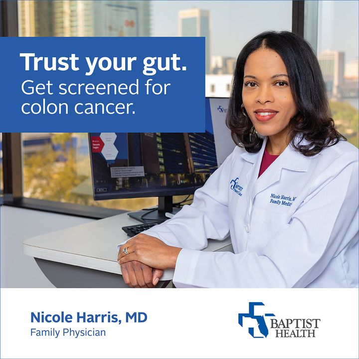 BaptistHealthJx's tweet photo. March is Colorectal Cancer Awareness Month. Did you know African Americans are 20% more likely to get #colorectal cancer & 40% more likely to die from it than most other groups?
Talk to your primary care doctor or visit https://t.co/CXXzliw89P.
#endcancer #endcancerJAX https://t.co/N2mqsmmPN9