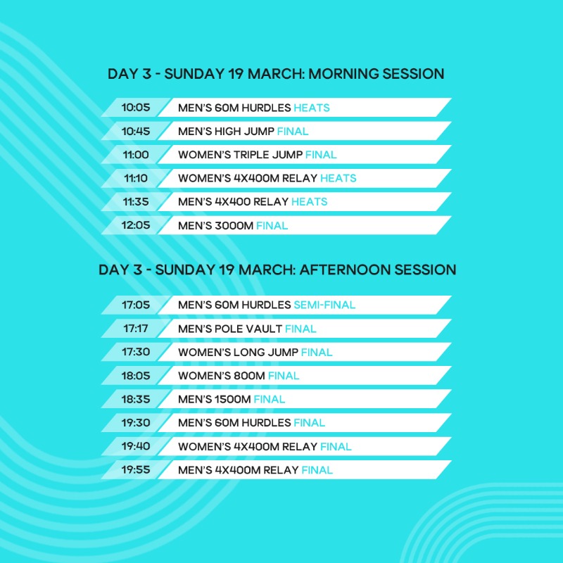 WorldAthletics's tweet photo. BELGRADE, LET'S GO 😤

Here's how you can follow and watch the #WorldIndoorChamps (18-20 March) 👇