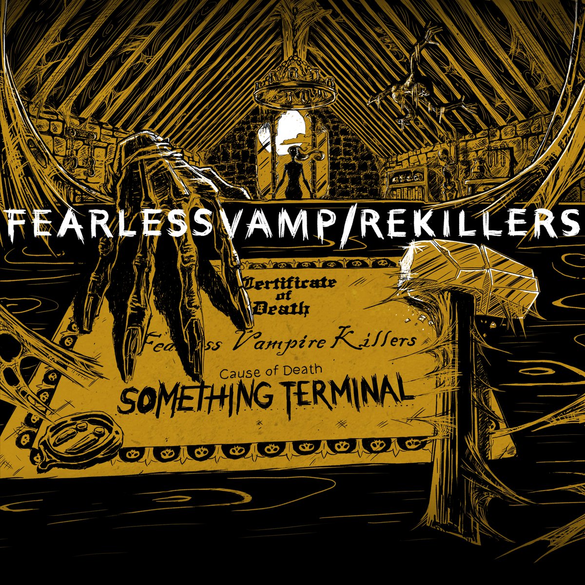 KierKemp's tweet image. On 1st April 2022 we (@fvkillers) will be releasing our first new music in 6 years via @thesilentcult. It's a double A-Side single. Those songs are called Something Terminal &amp;amp; Delicate.
You can pre-order merch bundles and CASSETTE TAPES here: fearlessvampirekillers.co.uk/something-term…