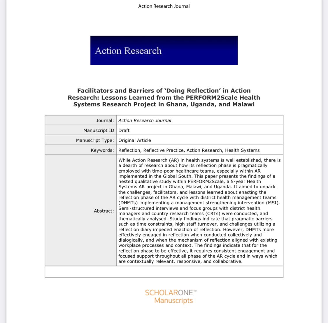 DrStephanieHuff's tweet photo. Day 2 of our paired partner @PERFORM2scale writing workshop in Malawi &amp; we are thrilled to have submitted our paper for publication on ‘doing reflection’ within action research with district health managers in Ghana, Uganda &amp; Malawi! 🤓 https://t.co/MLnPH89TAY