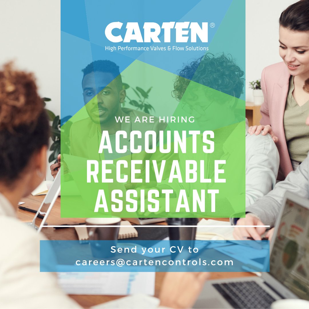 CartenControls's tweet photo. Carten Controls is expanding, and we are looking for an Accounts Receivable Assistant to join our team in Waterford City🚀

If you would like to be part of our team send your C.V to careers@cartencontrols.com.

#Carten #Waterfordjobs #jobalert #hiring https://t.co/AJ6oYk3ofg