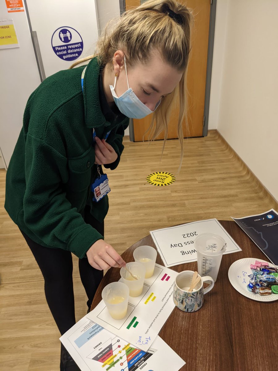 CLCH_SLT_CHD's tweet photo. We’ve had colleagues from SLT, Paediatrics and Community Nursing discussing dysphagia whilst making, trying &amp; testing different levels of thickened fluids!🥛💬#SwallowAware2022 @RCSLT https://t.co/m8DAZbJNaA