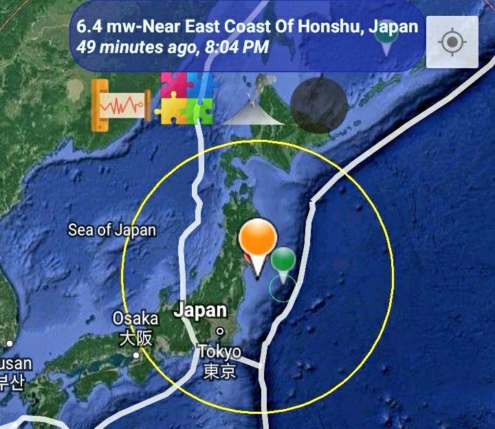 CycloneAnalyser's tweet photo. #MajorEarthquake occurred Just east coast of #Japan, Strong shaking observed in #Tokyo while Modarate shaking observed in #Honshu & weak shaking in #Hokkaido.
A #Tsunami expected along the coast of #Japan 🌊
A Strong #Beforeshock also observed before the #Earthquake https://t.co/5HC7zK3tGI