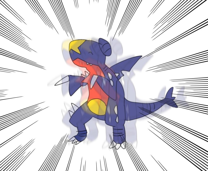 garchomp no humans pokemon (creature) solo open mouth emphasis lines closed eyes claws  illustration images