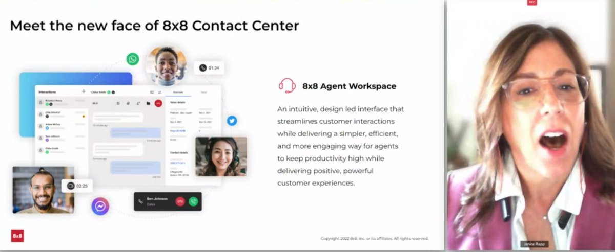 jmaxball's tweet photo. News from @8x8. @artbully7 announces their brand, spanking new #agentdesktop at today's #8x8AnalystSummit. https://t.co/Ui3aJjQxN5