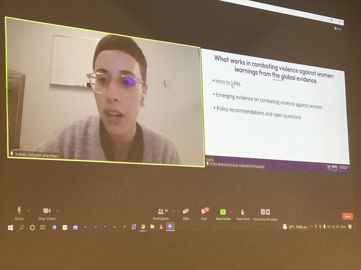 deewarira's tweet photo. .@JPAL’s @isabela_salgado speaks at the Kenya #CSW66 side event sharing evidence from impact evaluations seeking to address issues relating to #GBV, policy recommendations and some open research questions. @JPAL_Africa @ICRWAfrica @ICRW @gender_ke #WEE #JPALGender https://t.co/1ILiCl84xO