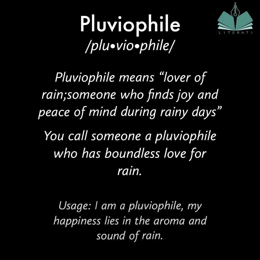 Literarynitrr's tweet photo. Word of the day: Pluviophile
.
.
.

#word #words #Trending #rain #Literature #Literati #WordPress https://t.co/q3uAsrBGsA