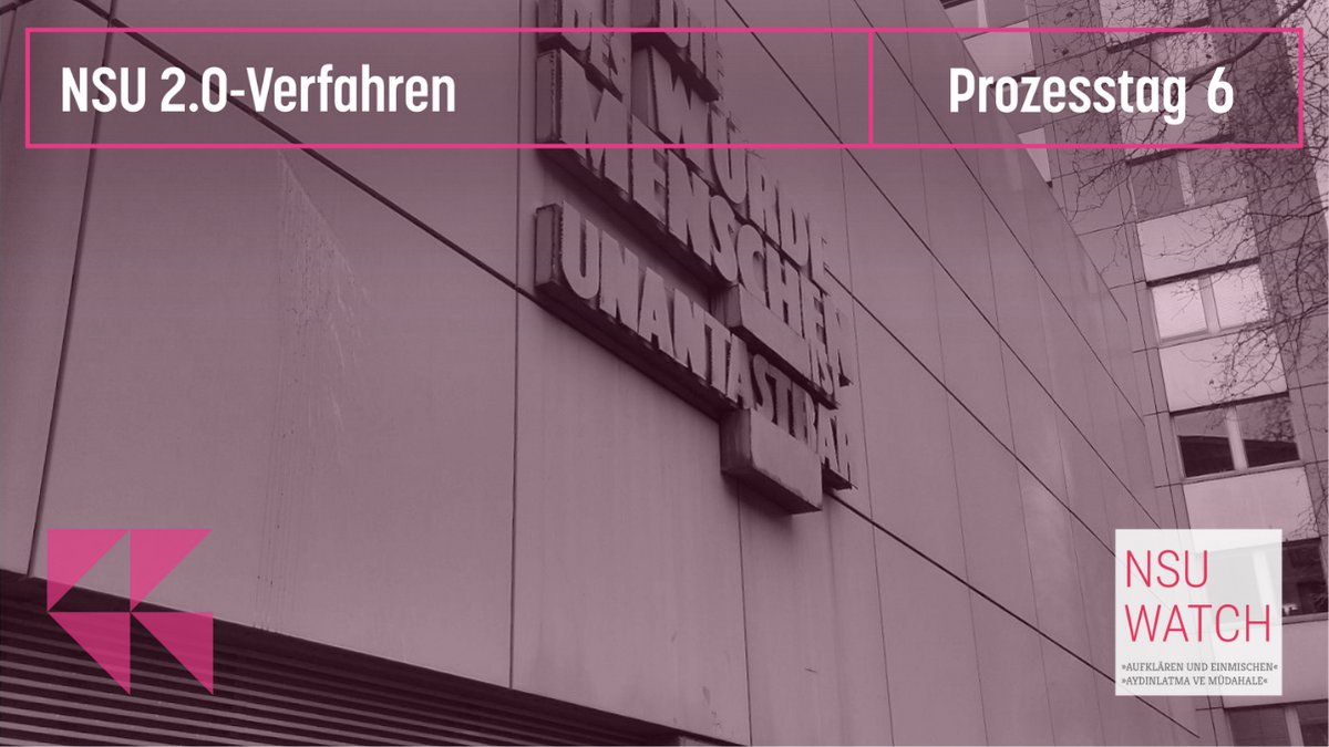 „Aus Drohungen im Netz wurde, wie man bei Walter #Lübcke gesehen hat, ein Mord, aus Drohungen mit Wissen über private Adressen wird eine akute Todesangst.“ Im #NSU20-Prozess sagten heute weitere Betroffene aus. Die Nebenklage lenkte den Blick auf die Polizei. Details im Thread 👇