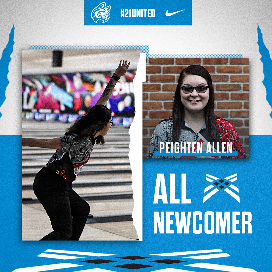 IWUWildcats's tweet photo. 𝘼𝙇𝙇-𝘾𝙍𝙊𝙎𝙎𝙍𝙊𝘼𝘿𝙎 𝙉𝙀𝙒𝘾𝙊𝙈𝙀𝙍 𝙏𝙀𝘼𝙈 

ICYMI: Peighten Allen was named to the All-Newcomer team in women’s bowling inaugural season.

📑https://t.co/4wuZiYHR9V https://t.co/upasi6aJ3s