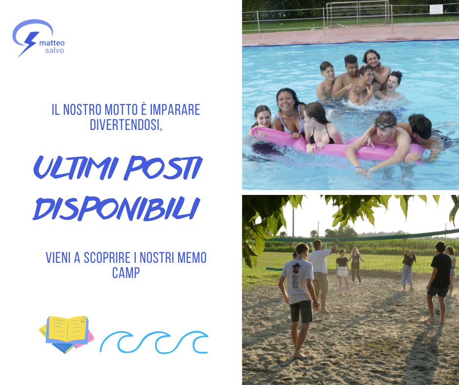 #16marzo Alcune date dei nostri camp estivi stanno già per chiudersi (rimangono solo 2 o 3 posti disponibili)🎉 Vi ringrazio per l'entusiasmo e vi ricordo che è attiva una promo per chi si iscrive entro il 30 marzo😊 info e iscrizioni matteosalvo.com/memo-kid-camp/