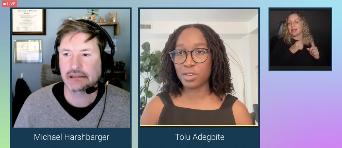 Pro-tip for designing for users with cognitive disabilities: Label your icons, use simple language, use descriptive page titles, allow users to copy/paste, avoid infinite scrolling - just to name a few! <a href="/tolu_xyz/">Tolux</a> deque.com/axe-con/sessio… #axecon #a11y