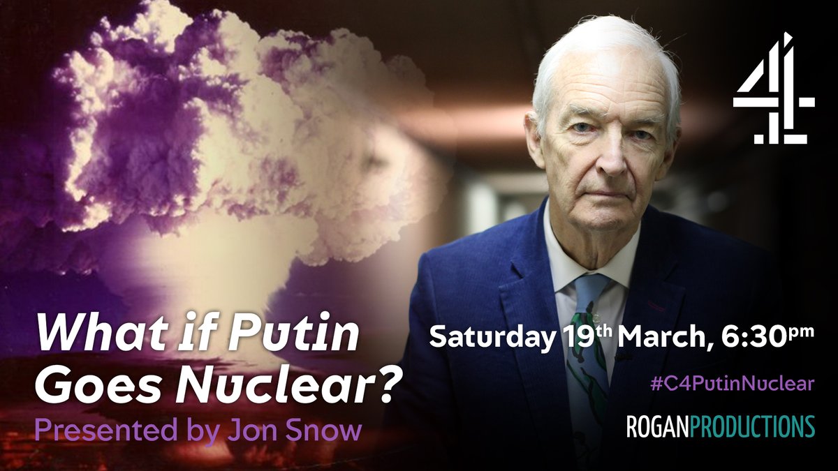 This Sat (19th March) <a href="/jonsnowC4/">Jon Snow</a> explores the unthinkable: the possible #Russian use of nuclear weapons as part of the #Ukrainian conflict. Jon asks the big questions about what the threat of a nuclear attack might mean.<a href="/Channel4/">Channel 4</a> 6:30pm #C4PutinNuclear
channel4.com/programmes/wha…