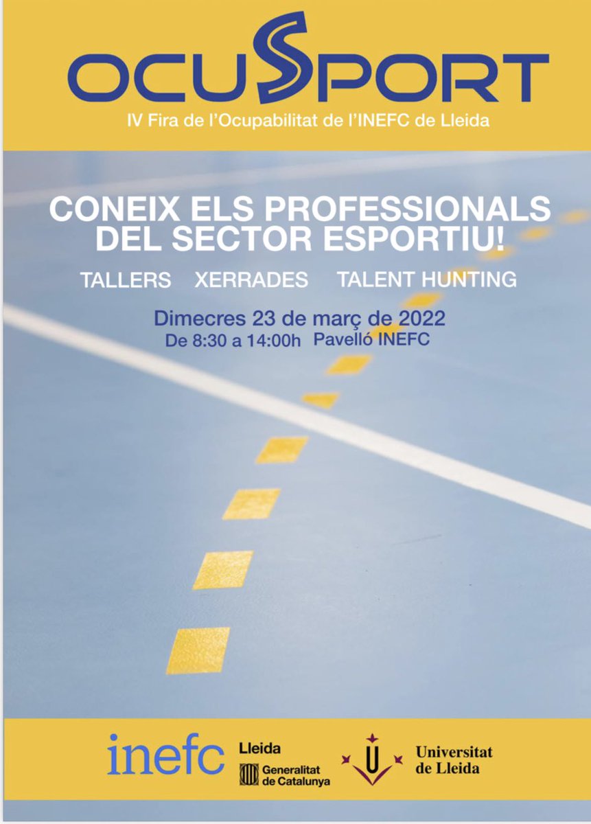 inefcat's tweet photo. 🗣 ALUMNAT | Dins el marc de l'OCUSPORT, la IV Fira de l'Ocupabilitat de l'INEFC Lleida, avui s'ha fet el 1r taller "Comunicació en públic", impartit per Fredy Joven.
➡️ Proper taller: 21/3 "El CV. Teoria i experiència des del sector de l'esport". Places limitades
#ocusport https://t.co/2ltOyj3Dsx