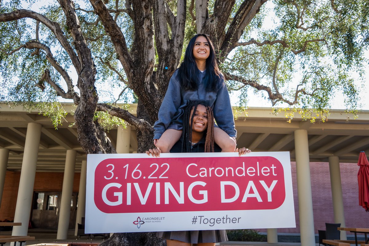 Today's our day! It's Carondelet Giving Day as our community of alumnae, parents, friends, and more join #together for our students! givecampus.com/35zprx