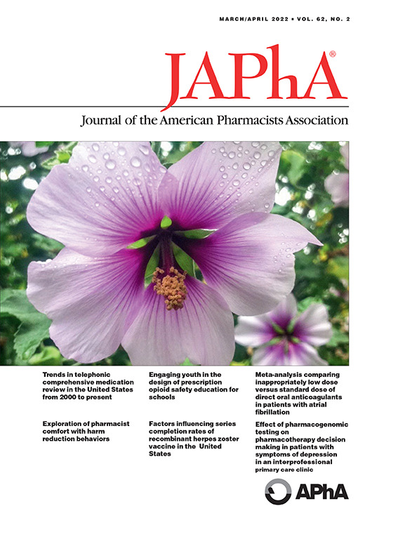 JAPhAJournal's tweet photo. Just in time for #APhA2022, a new issue is available!

+Pharmacist involvement in #HarmReduction 
+Outcomes in a #pharmacist led clinic for kids with #asthma
+Comprehensive med review  by pharmacists in #primarycare 
+And many more...

https://t.co/dqGV37gazH 

#TwitteRx https://t.co/ATAq50JKLR