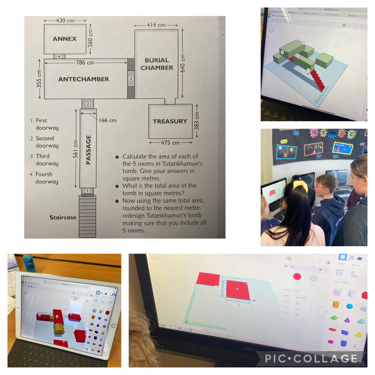 CarrdusYear6's tweet photo. We’ve really enjoyed Computing across the curriculum this week using #tinkercad to redesign Tutankhamun’s tomb #stem #maths #computing ⁦@CarrdusDepHead⁩ https://t.co/KBCnroOhaz
